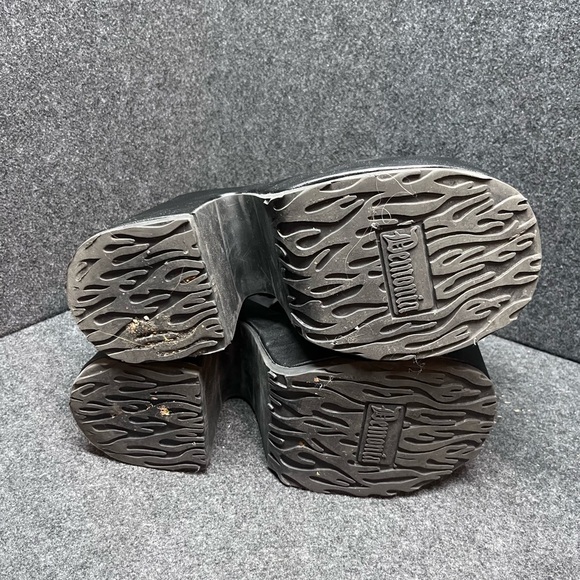 Demonia "Camel-103" platform t-strap sandals in black vegan leather size 10 - Picture 7 of 11